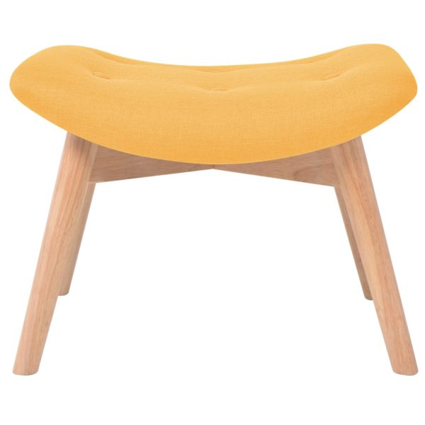 Poltrona com apoio para pés tecido amarelo - Image 7