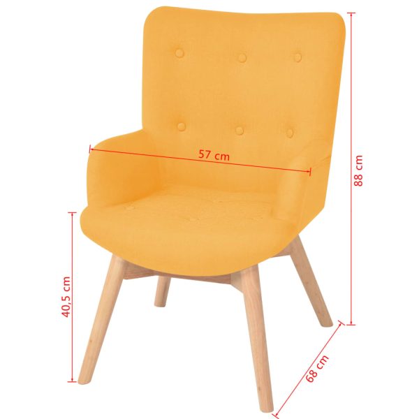 Poltrona com apoio para pés tecido amarelo - Image 9