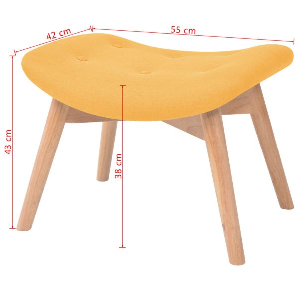 Poltrona com apoio para pés tecido amarelo - Image 10