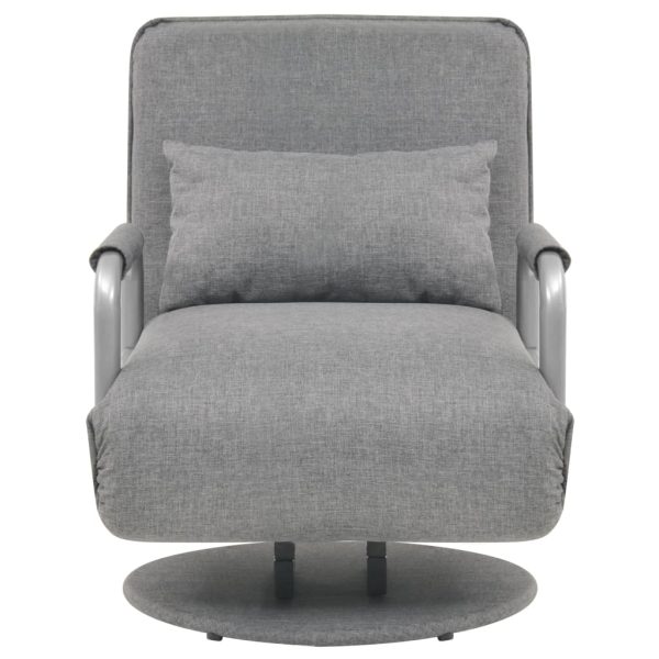 Cadeira giratória e sofá-cama tecido cinzento-claro - Image 3