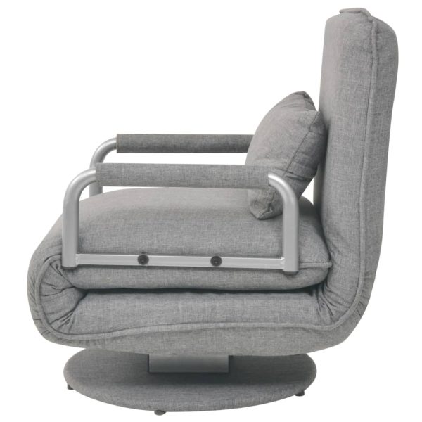 Cadeira giratória e sofá-cama tecido cinzento-claro - Image 4