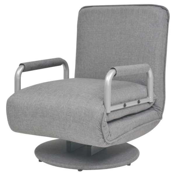 Cadeira giratória e sofá-cama tecido cinzento-claro - Image 5