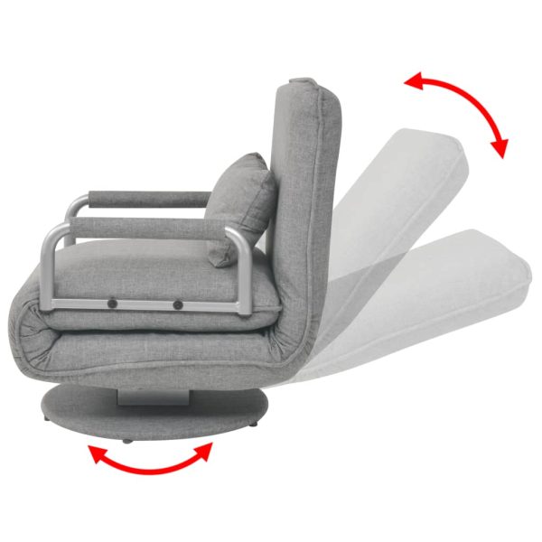 Cadeira giratória e sofá-cama tecido cinzento-claro - Image 6