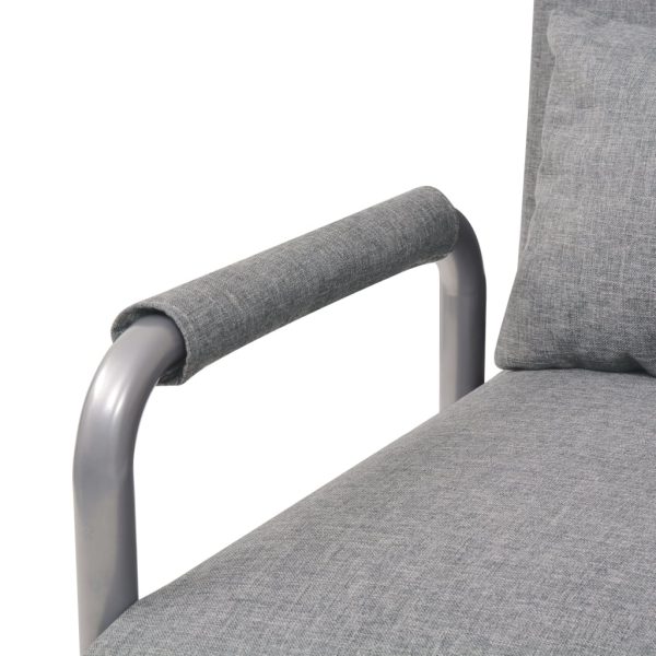 Cadeira giratória e sofá-cama tecido cinzento-claro - Image 7
