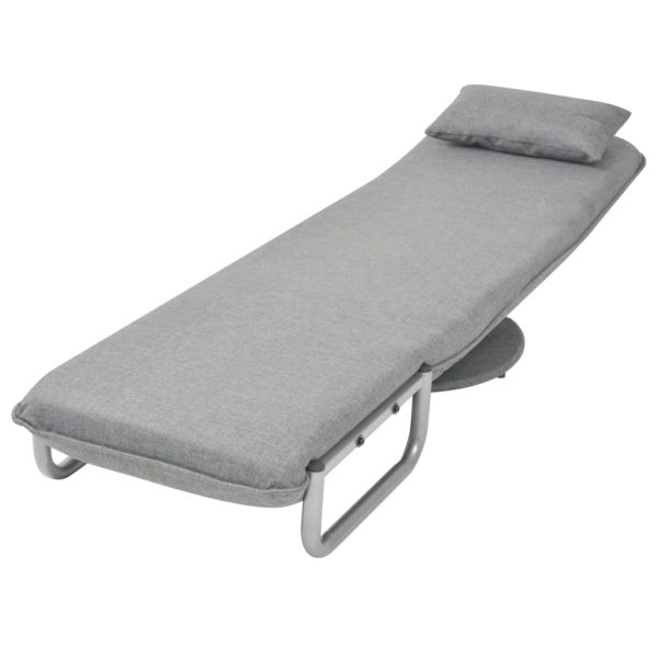Cadeira giratória e sofá-cama tecido cinzento-claro - Image 8