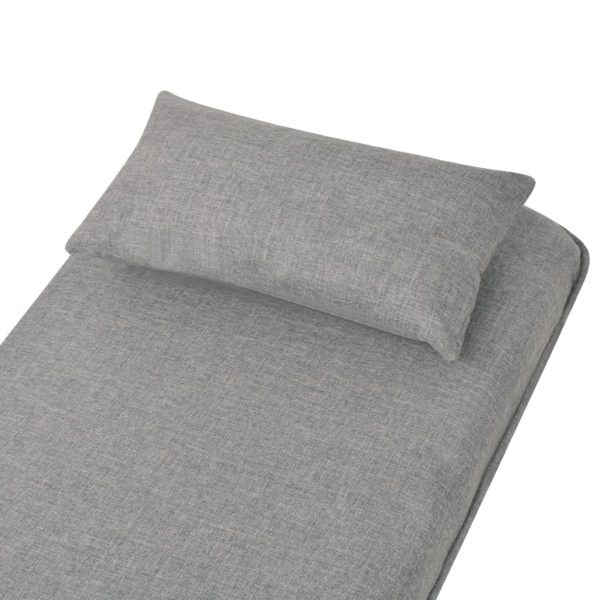 Cadeira giratória e sofá-cama tecido cinzento-claro - Image 9