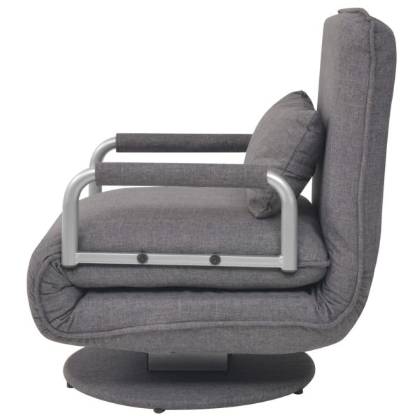 Cadeira giratória e sofá-cama tecido cinzento-escuro - Image 4