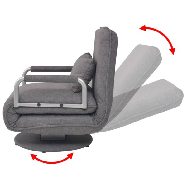 Cadeira giratória e sofá-cama tecido cinzento-escuro - Image 6