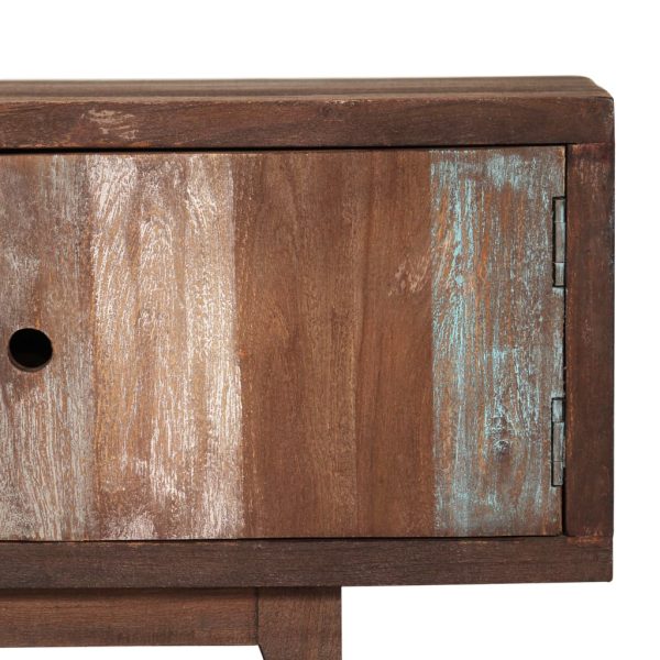 Móvel de TV vintage em madeira de acácia maciça 118x30x40 cm - Image 5
