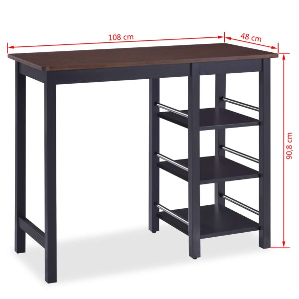 Conjunto de bar 3 pcs MDF preto - Image 8