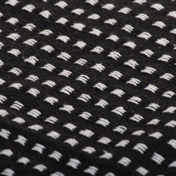 Manta em algodão aos quadrados 220x250 cm preto - Image 6