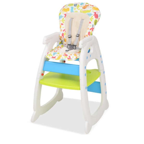 Cadeira de refeição conversível 3 em 1 com mesa azul e verde - Image 2