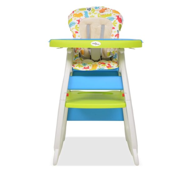 Cadeira de refeição conversível 3 em 1 com mesa azul e verde - Image 5