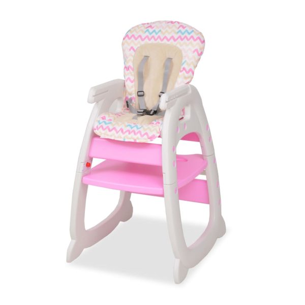Cadeira de refeição conversível 3 em 1 com mesa rosa - Image 2