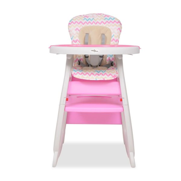 Cadeira de refeição conversível 3 em 1 com mesa rosa - Image 5