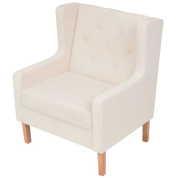 Poltrona em tecido branco nata - Image 2