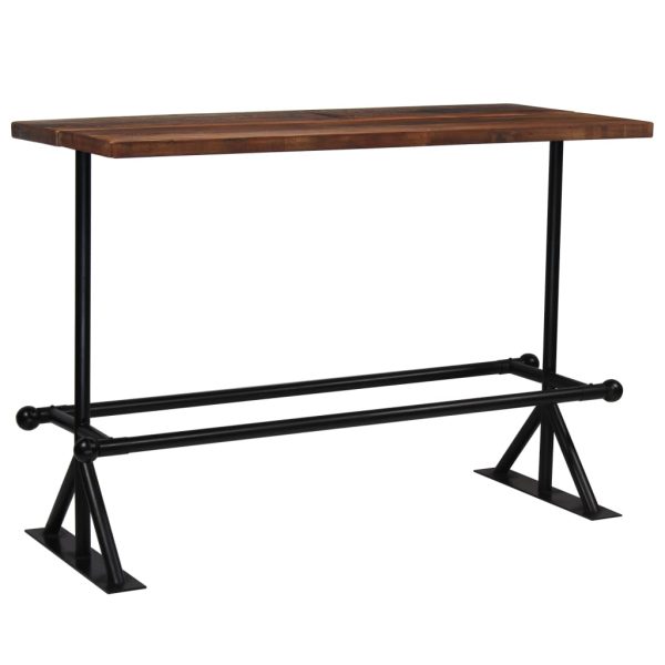 Conjunto de bar 7 pcs madeira recuperada maciça - Image 2