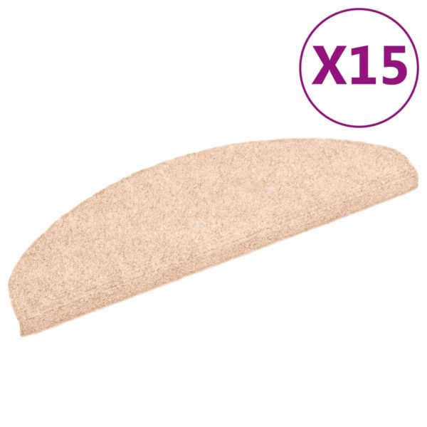 Tapetes de escada adesivos 15 pcs 65x21x4 cm castanho - Image 2