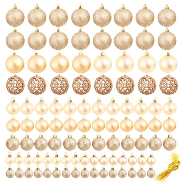 Conjunto de bolas de natal 100 pcs 3/4/6 cm rosa/dourado - Image 2