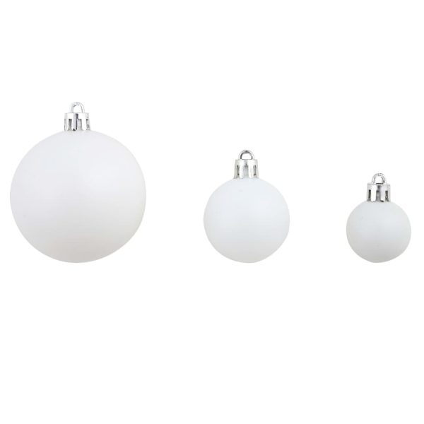 Conjunto de bolas de natal 100 pcs 3/4/6 cm branco/cinzento - Image 6