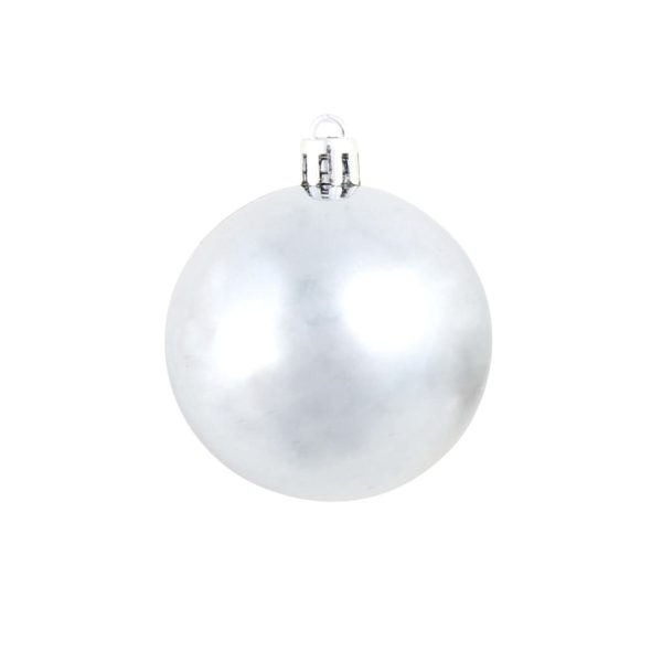 Conjunto de bolas de natal 100 pcs 3/4/6 cm branco/cinzento - Image 9