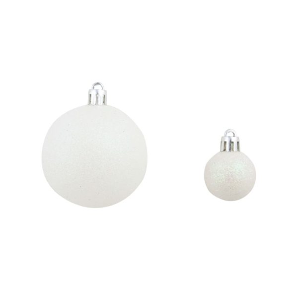 Conjunto de bolas de natal 100 pcs 3/4/6 cm branco/cinzento - Image 10