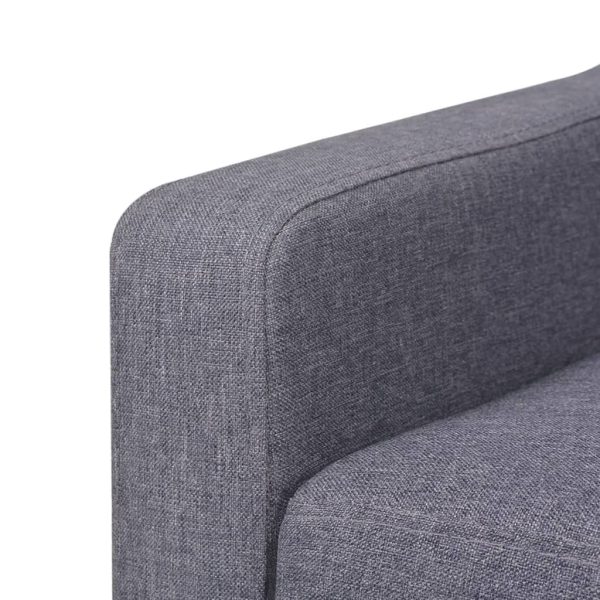 Conjunto de sofás 2 pcs tecido cinzento - Image 9