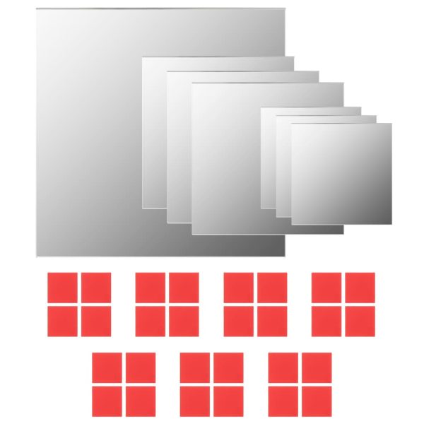 Conjunto de espelhos de parede quadrados 7 pcs vidro - Image 2