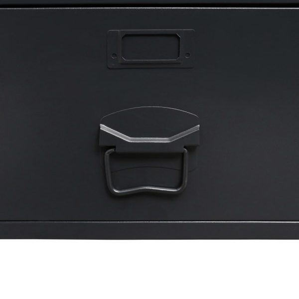 Roupeiro estilo industrial em metal 90x40x180 cm preto - Image 5