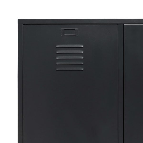 Roupeiro estilo industrial em metal 90x40x180 cm preto - Image 7