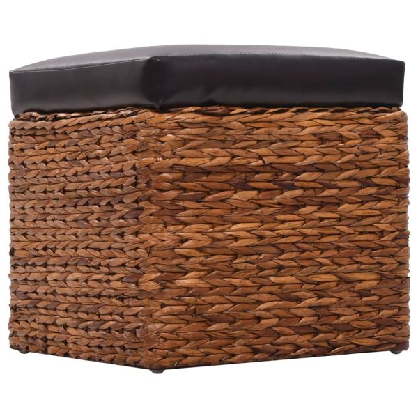 Conjunto de otomanos 2 pcs erva marinha castanho - Image 7