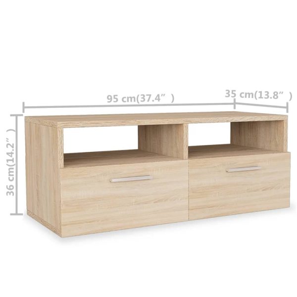 Móveis de TV 2 pcs aglomerado 95x35x36 cm cor carvalho - Image 6