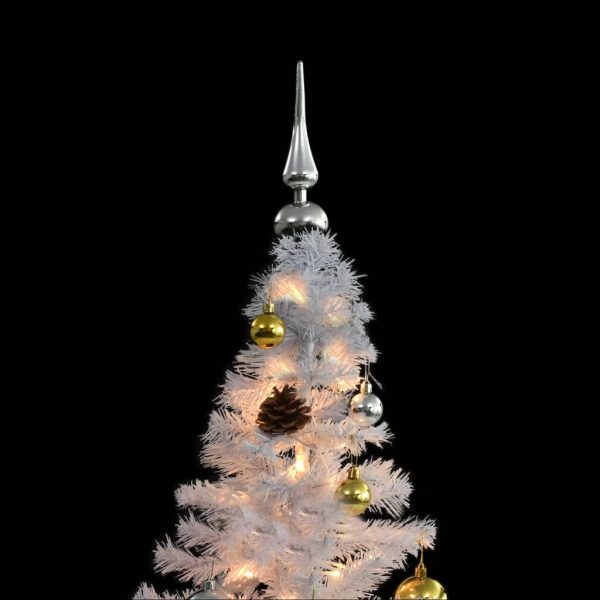 Árvore Natal artifici. decorada c/ enfeites e LEDs 210cm branco - Image 2