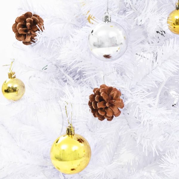 Árvore Natal artifici. decorada c/ enfeites e LEDs 210cm branco - Image 7