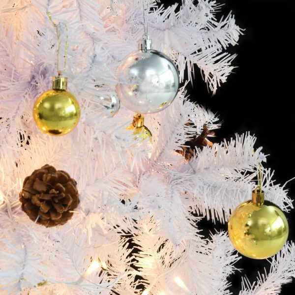Árvore Natal artifici. decorada c/ enfeites e LEDs 210cm branco - Image 8
