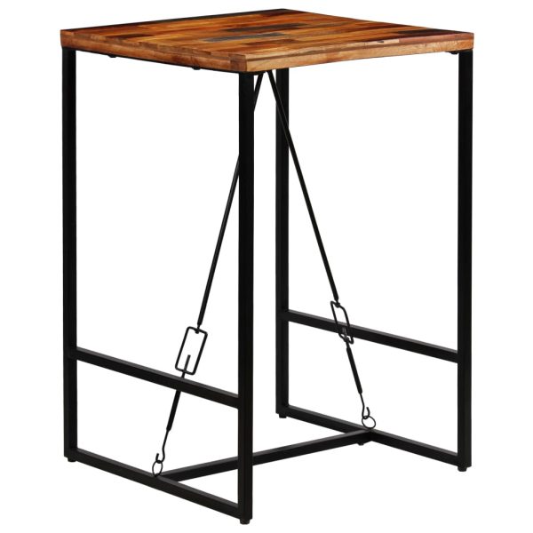 Conjunto de bar 3 pcs madeira recuperada + couro cabra genuíno - Image 4