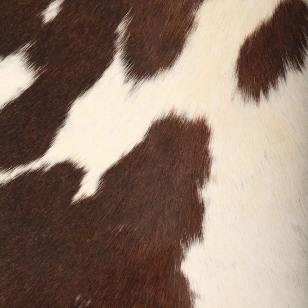 Cadeira borboleta em couro de cabra genuíno castanho e branco - Image 4