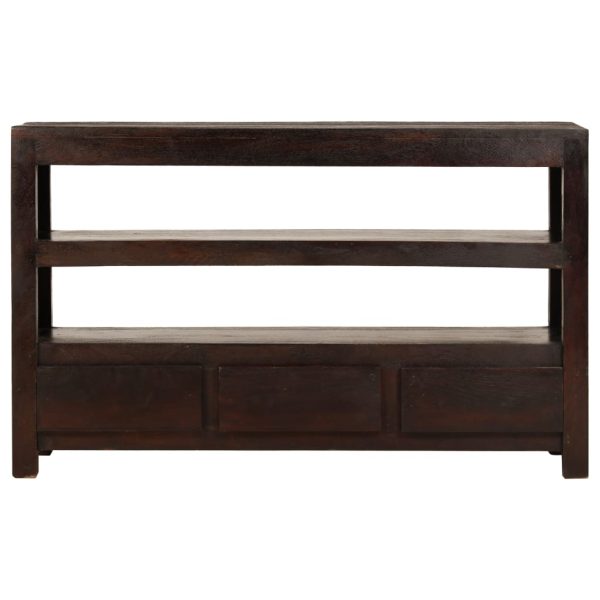 Móvel TV madeira de acácia maciça 90x30x55 cm castanho escuro - Image 2
