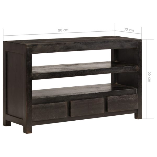 Móvel TV madeira de acácia maciça 90x30x55 cm castanho escuro - Image 11