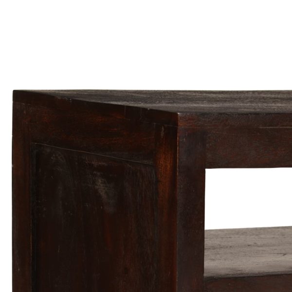 Móvel TV madeira de acácia maciça 90x30x55 cm castanho escuro - Image 3