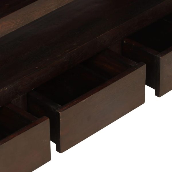 Móvel TV madeira de acácia maciça 90x30x55 cm castanho escuro - Image 5