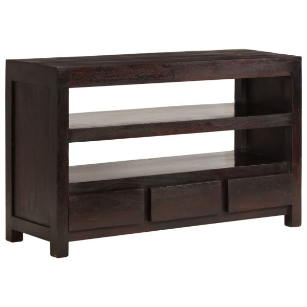 Móvel TV madeira de acácia maciça 90x30x55 cm castanho escuro - Image 9