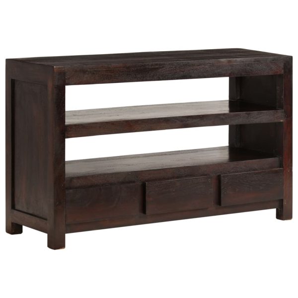 Móvel TV madeira de acácia maciça 90x30x55 cm castanho escuro - Image 10