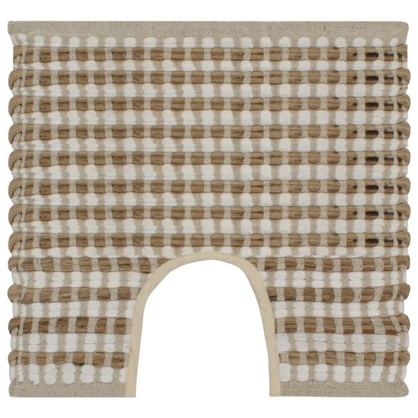 Conjunto de tapetes de WC artesanais juta natural e branco - Image 3