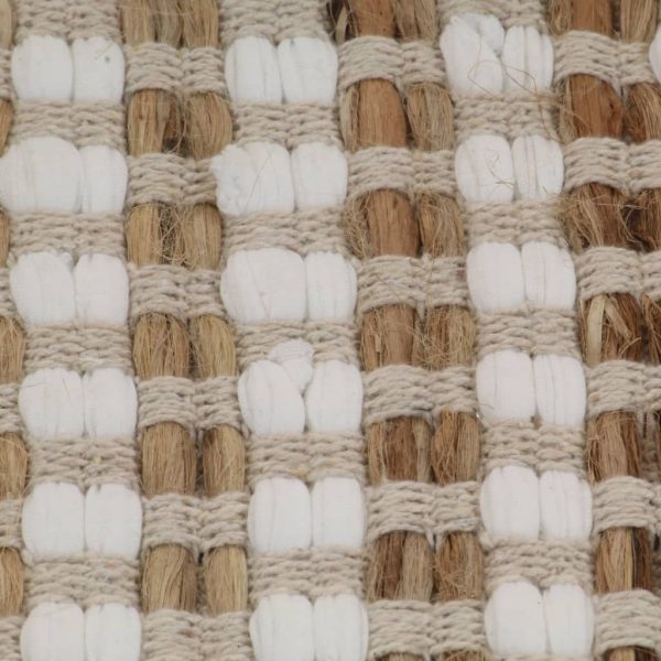 Conjunto de tapetes de WC artesanais juta natural e branco - Image 5