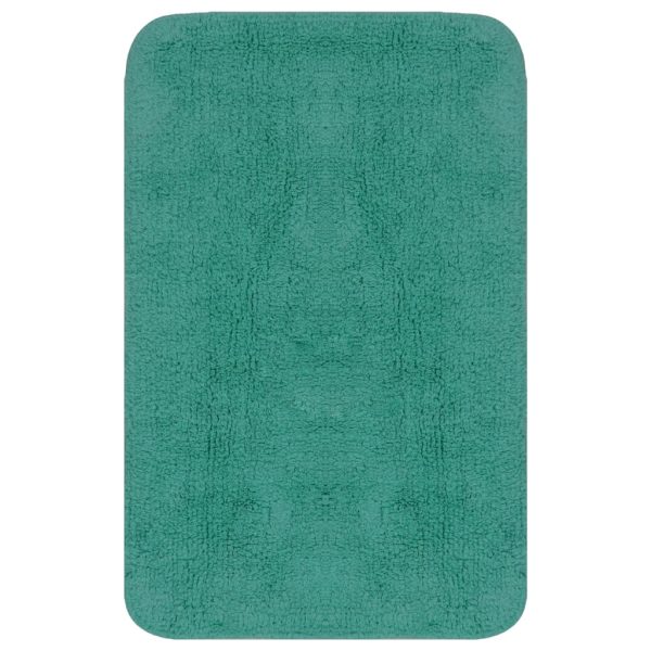 Conjunto tapetes de casa de banho 3 pcs tecido turquesa - Image 2