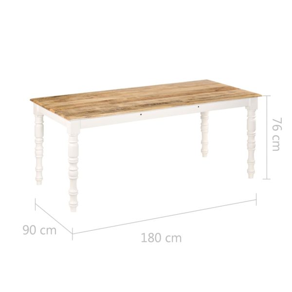 Mesa de jantar madeira de mangueira maciça 180x90x76 cm - Image 9