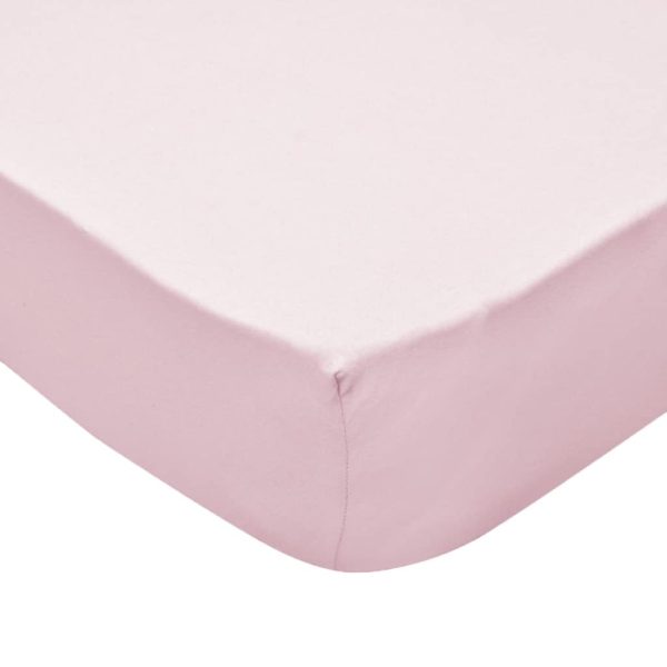 vidaXL Lençol ajustável para berços 4 pcs 60x120 cm algodão rosa - Image 4