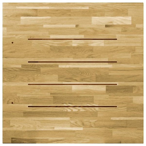 Tampo de mesa madeira de carvalho maciça quadrado 23 mm 80x80cm - Image 4