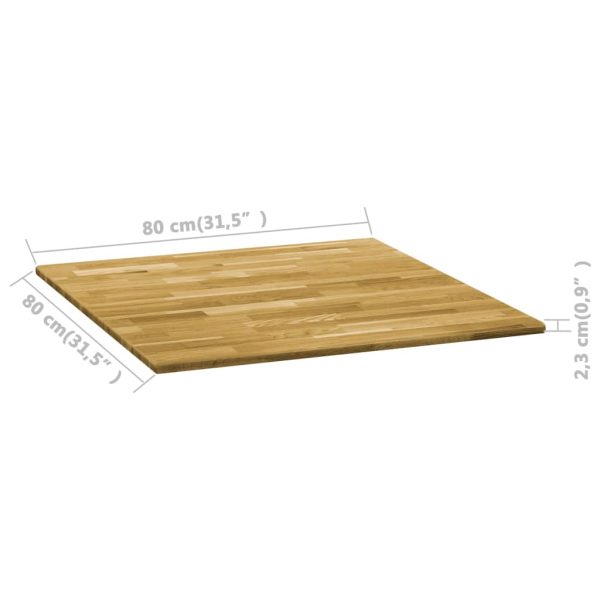 Tampo de mesa madeira de carvalho maciça quadrado 23 mm 80x80cm - Image 5
